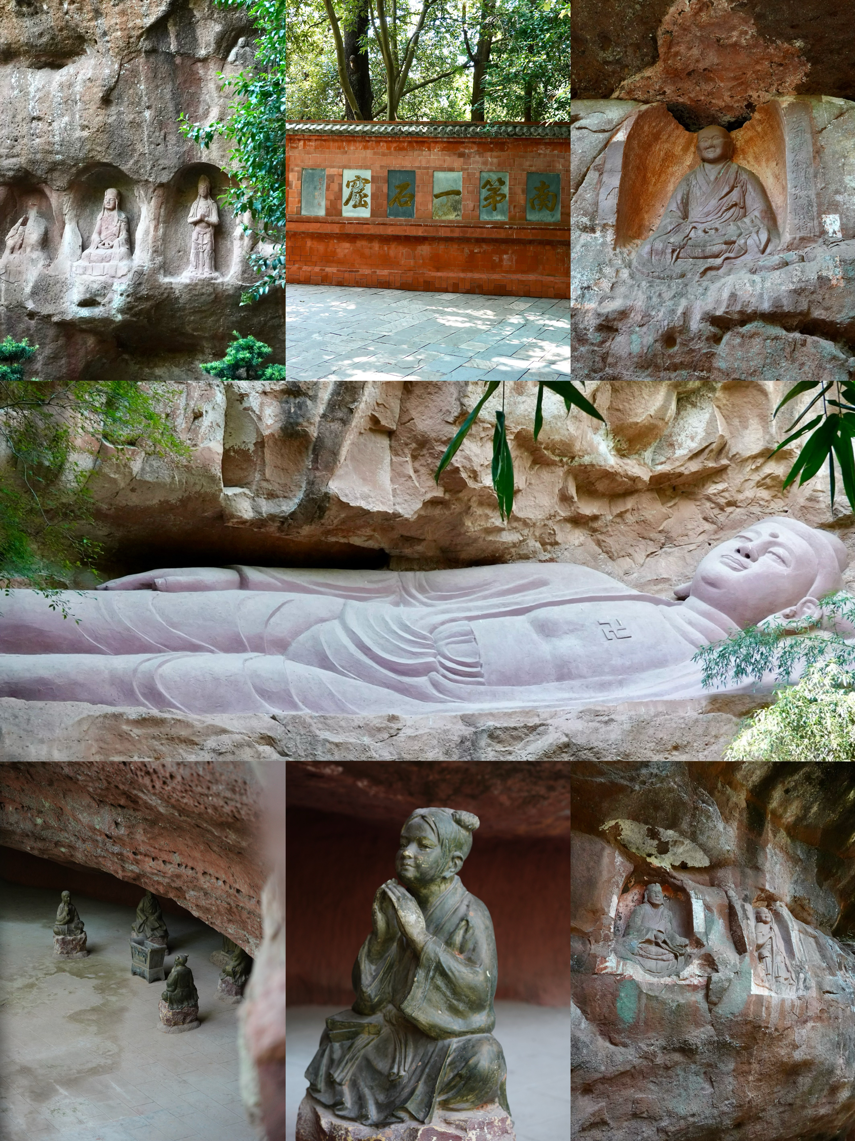 A scenic view of Tongtianyan Grottoes