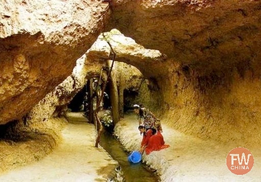 A scenic view of turpan karez well