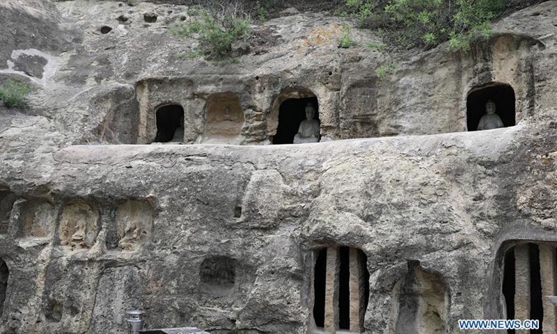 A scenic view of wanfotang_grottoes_yixian