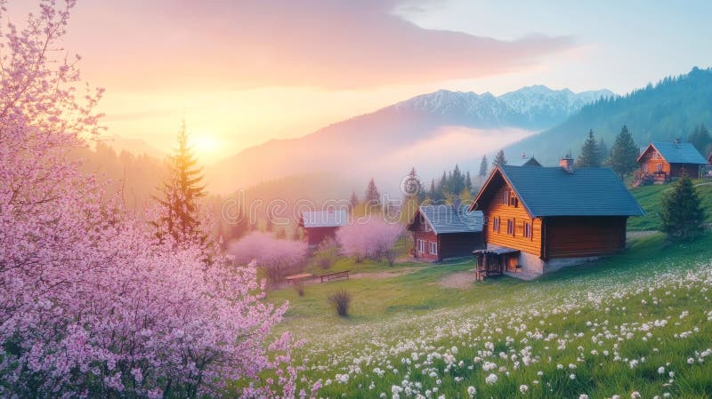 A scenic view of Warm Spring Town