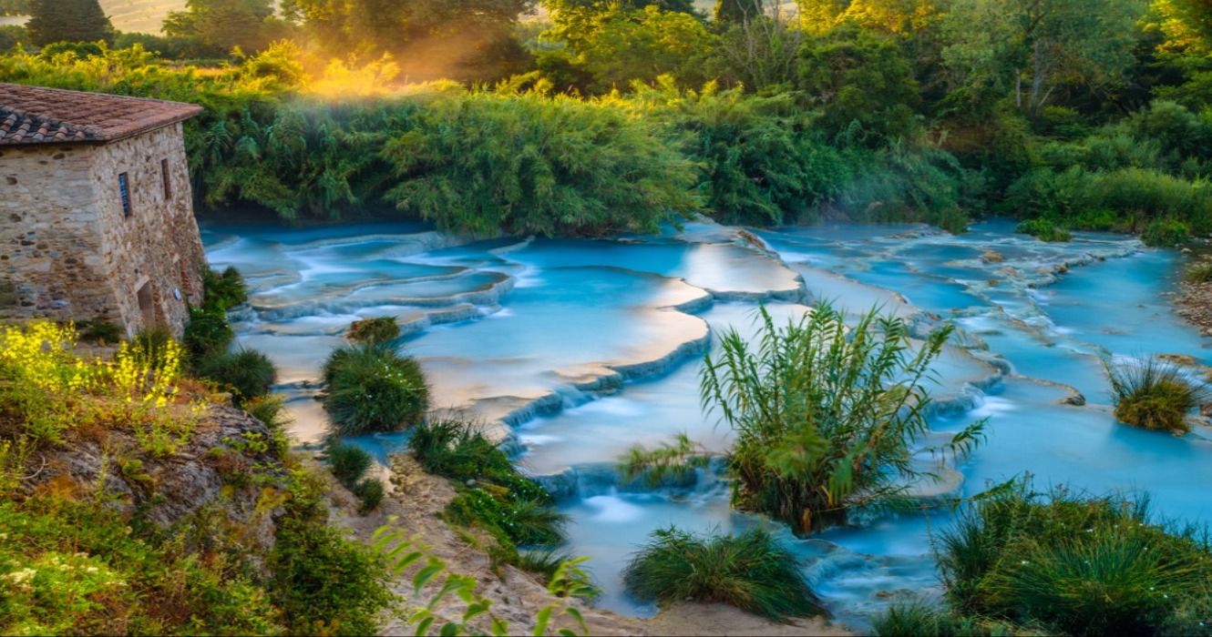 A scenic view of Warm Spring Town