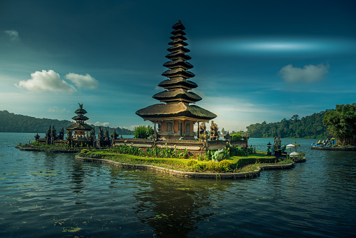 A scenic view of water_and_land_temple