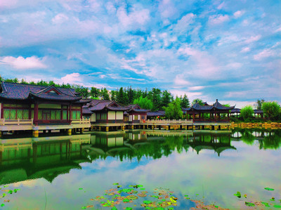 A scenic view of Weihai Huaxia City