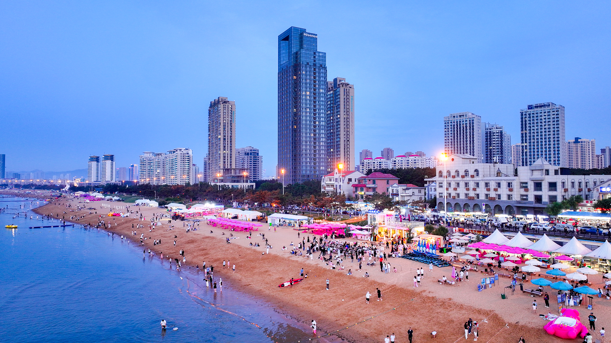 A scenic view of Weihai International Bathing Beach