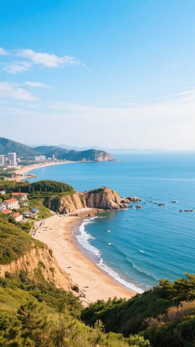 A scenic view of Weihai International Bathing Beach