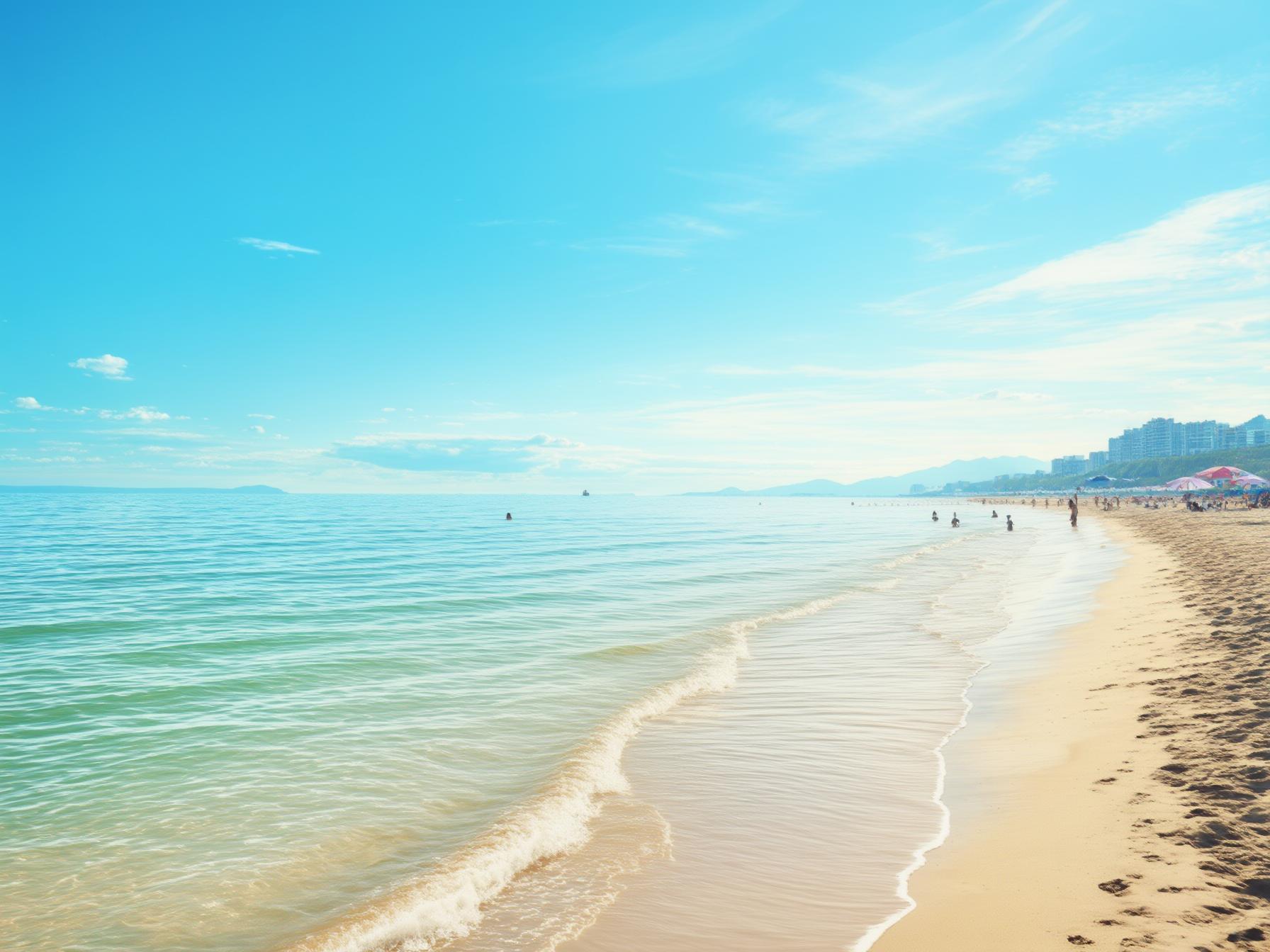 A scenic view of Weihai International Bathing Beach