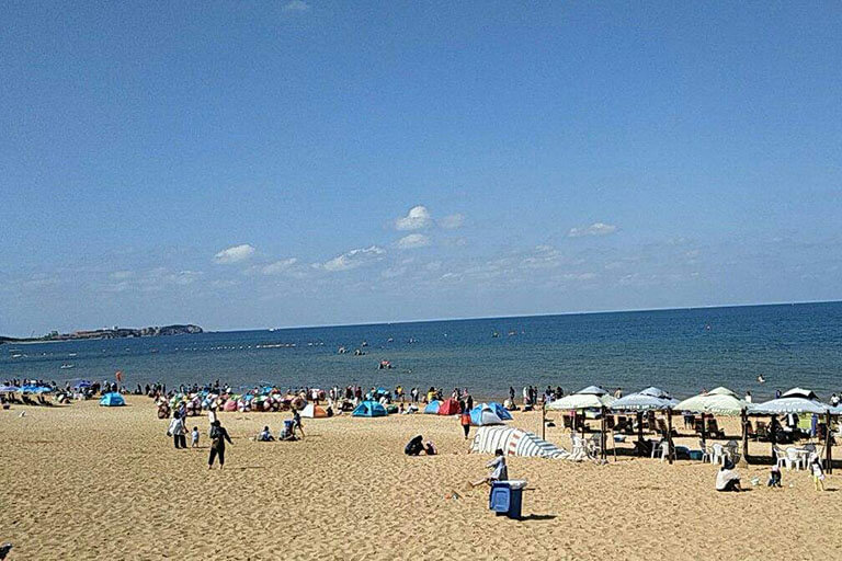 A scenic view of Weihai International Bathing Beach
