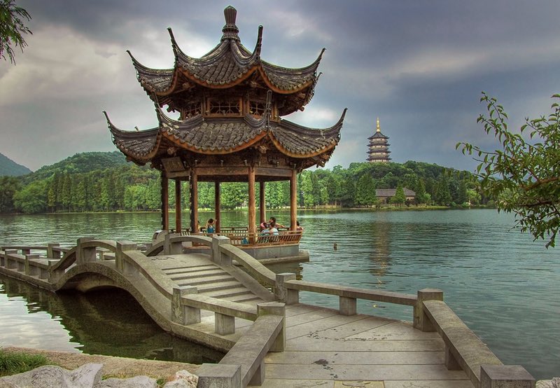 A scenic view of west lake hangzhou