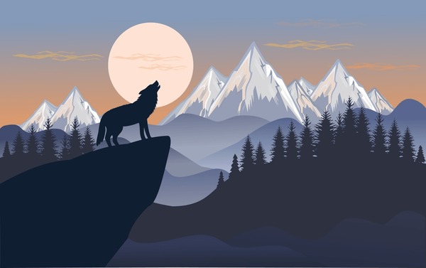 A scenic view of wolf mountain
