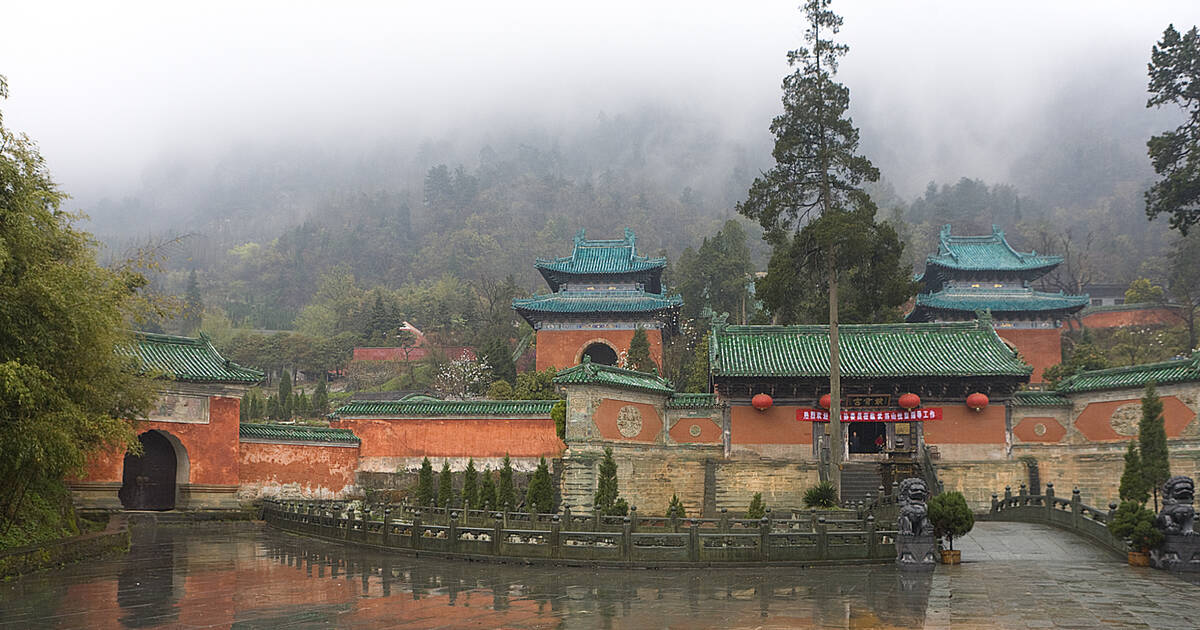 A scenic view of Wudang Mountains Ancient Building Complex