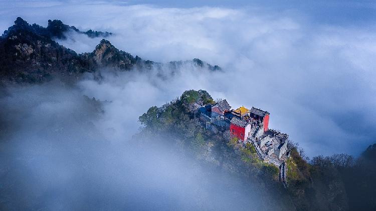 A scenic view of Wudang Mountains Ancient Building Complex