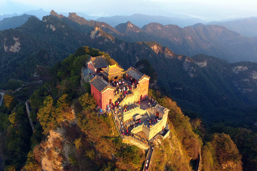 A scenic view of Wudang Mountains Ancient Building Complex