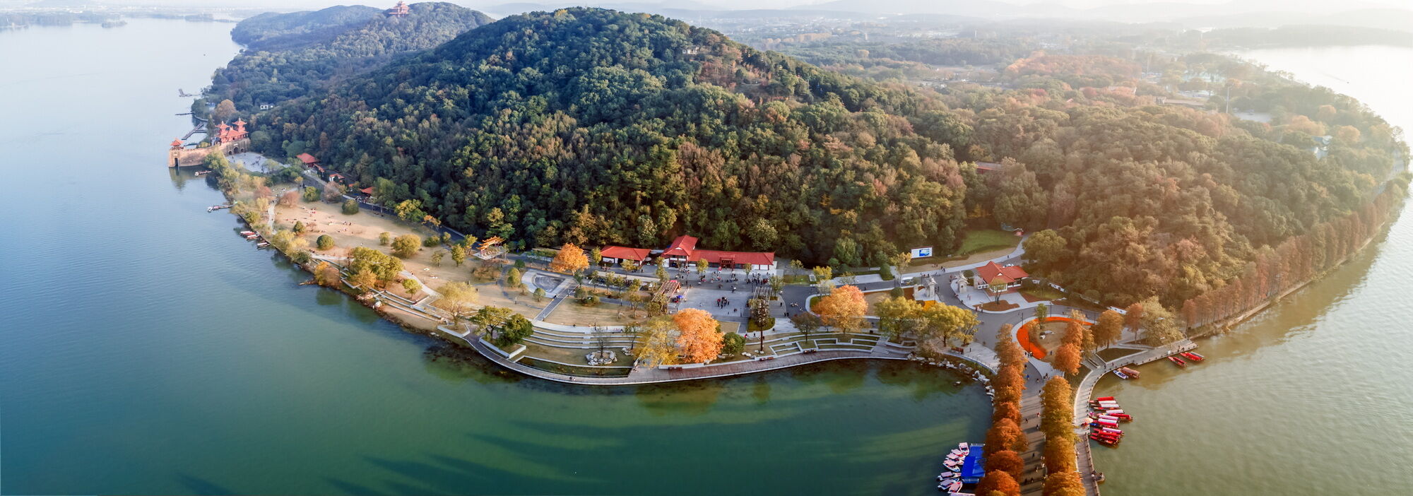 A scenic view of Wuhan East Lake
