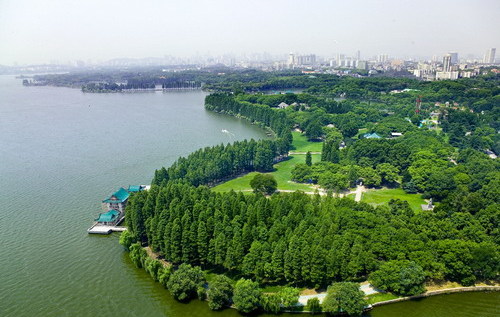 A scenic view of Wuhan East Lake