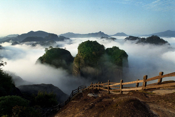 A scenic view of wuyi mountains