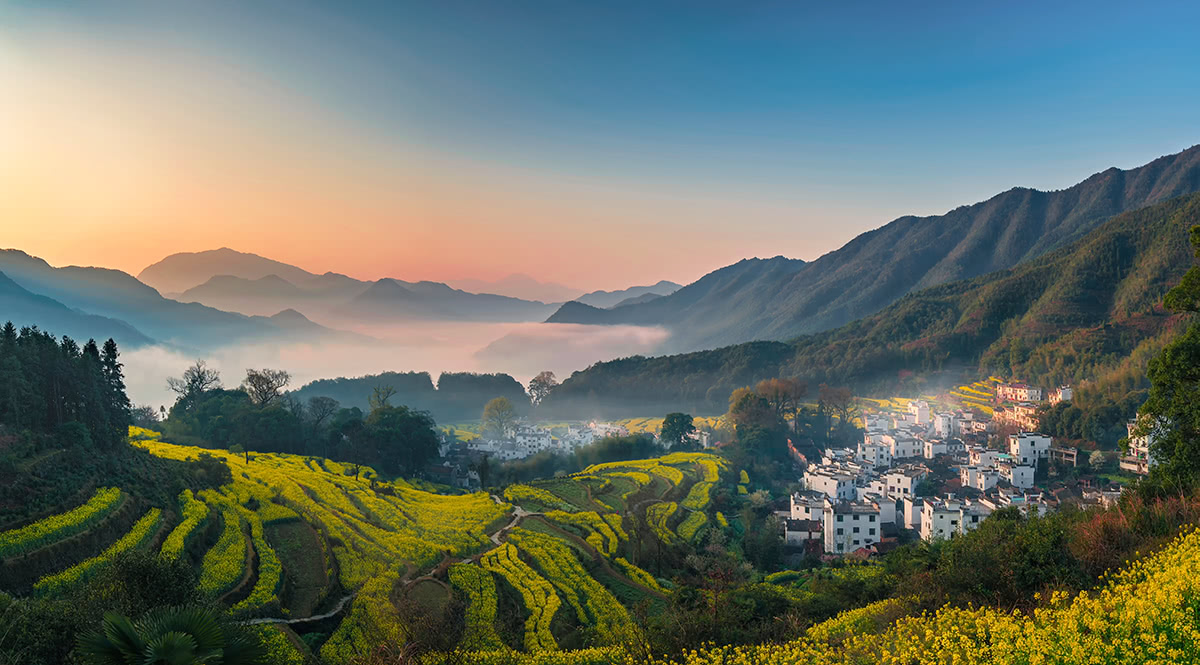 A scenic view of wuyi mountains