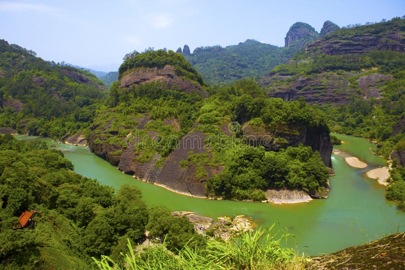 A scenic view of wuyi mountains