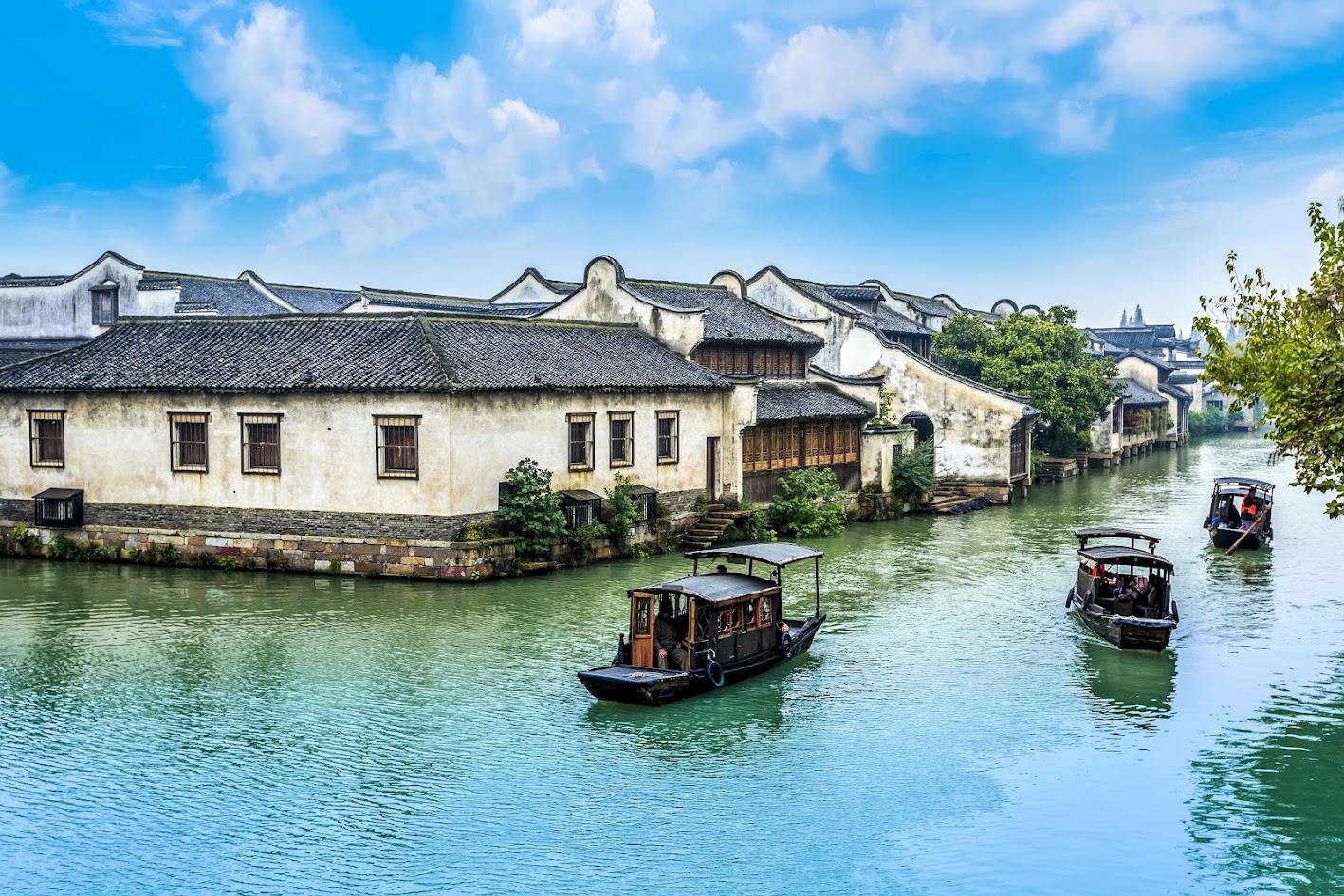 A scenic view of wuzhen ancient town