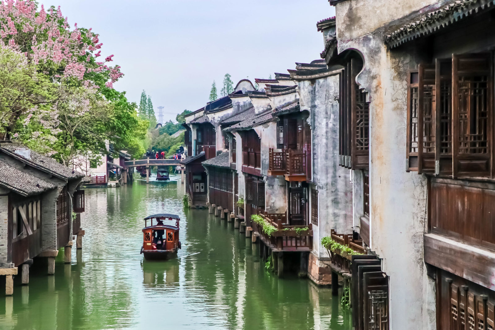 A scenic view of wuzhen water town
