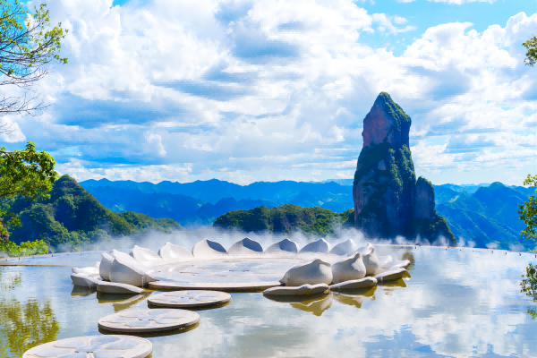 A scenic view of xianggu_shanzhuang_scenic_area