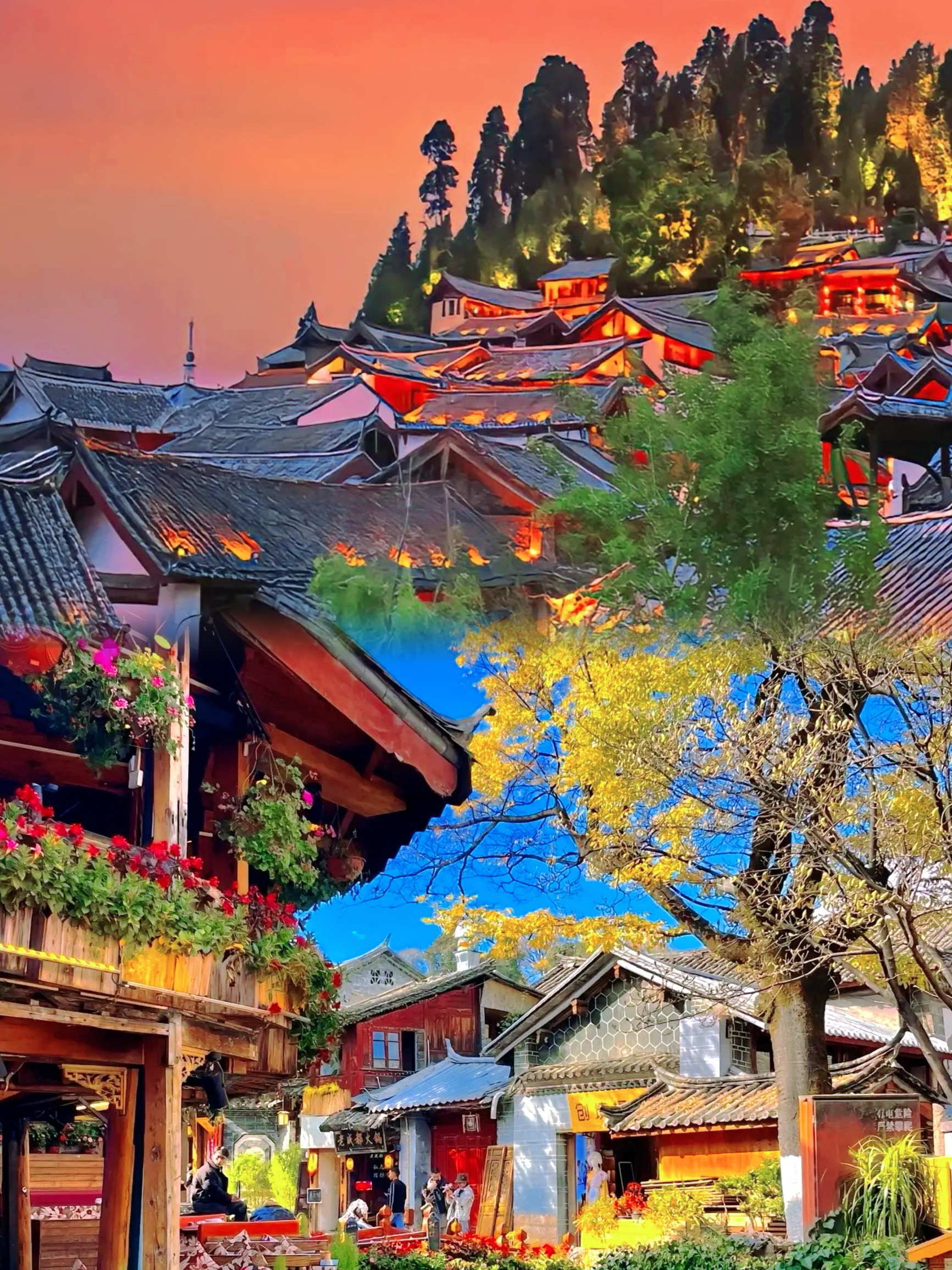 A scenic view of Xiangji Ping Ancient Buildings