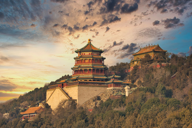 A scenic view of Xiangji Ping Ancient Buildings