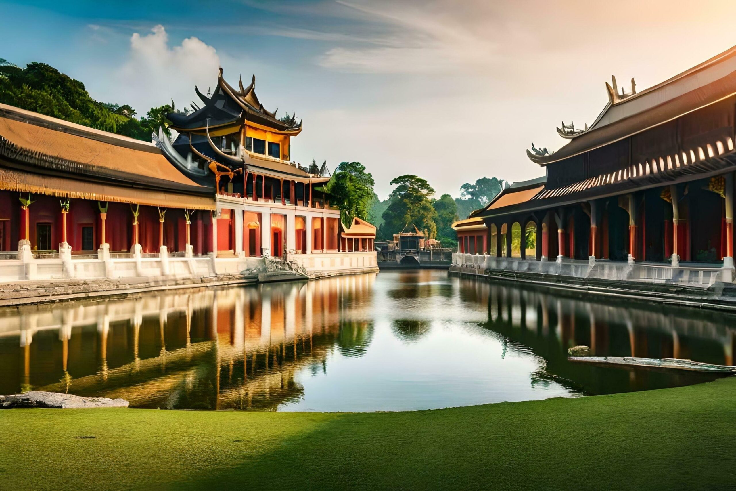 A scenic view of Xiangji Ping Ancient Buildings
