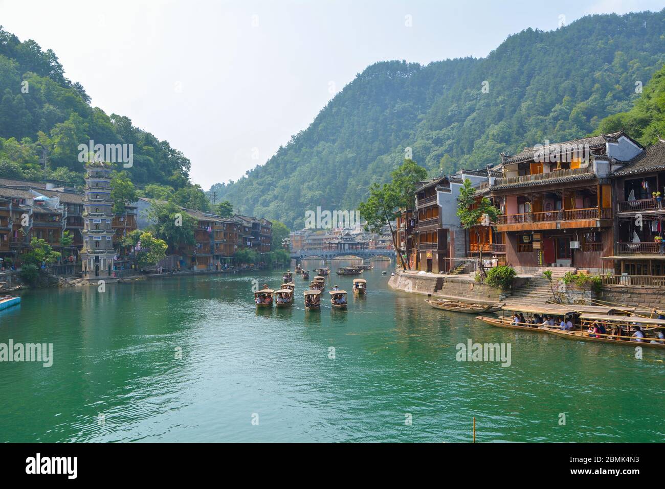 A scenic view of Xiangxi Phoenix Ancient City Buildings