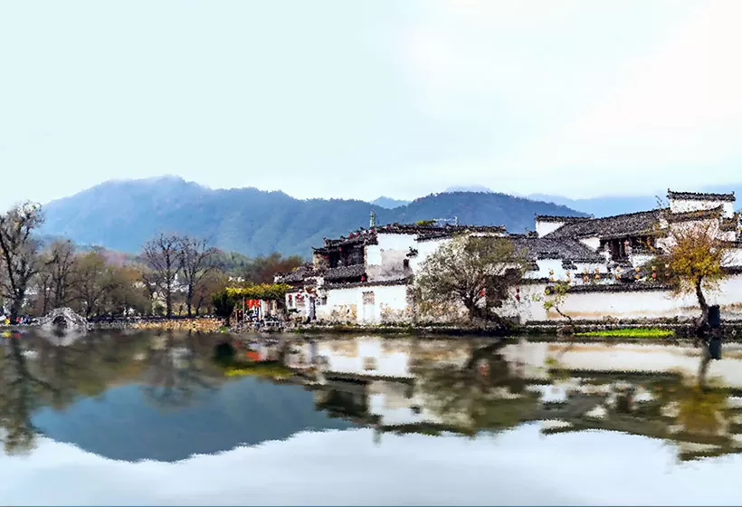 A scenic view of xidi ancient village