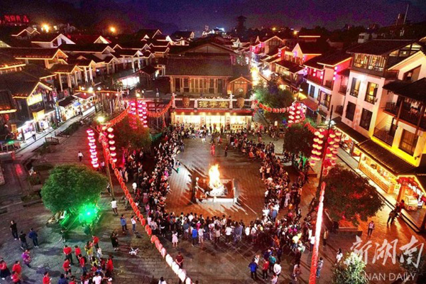 A scenic view of xifu_old_street_cultural_tourism_scenic_area