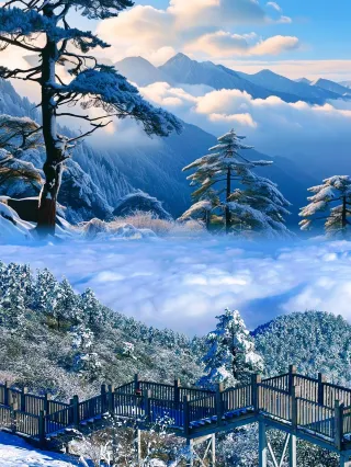 A scenic view of xiling snow mountain