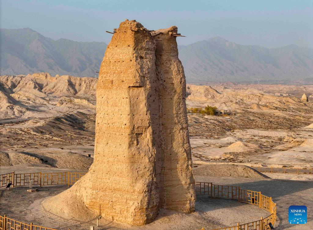 A scenic view of xinjiang beacon towers