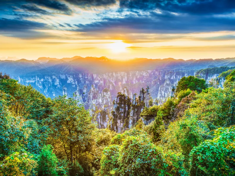 A scenic view of Xiu Jiang Ancient Cliff Tomb Group