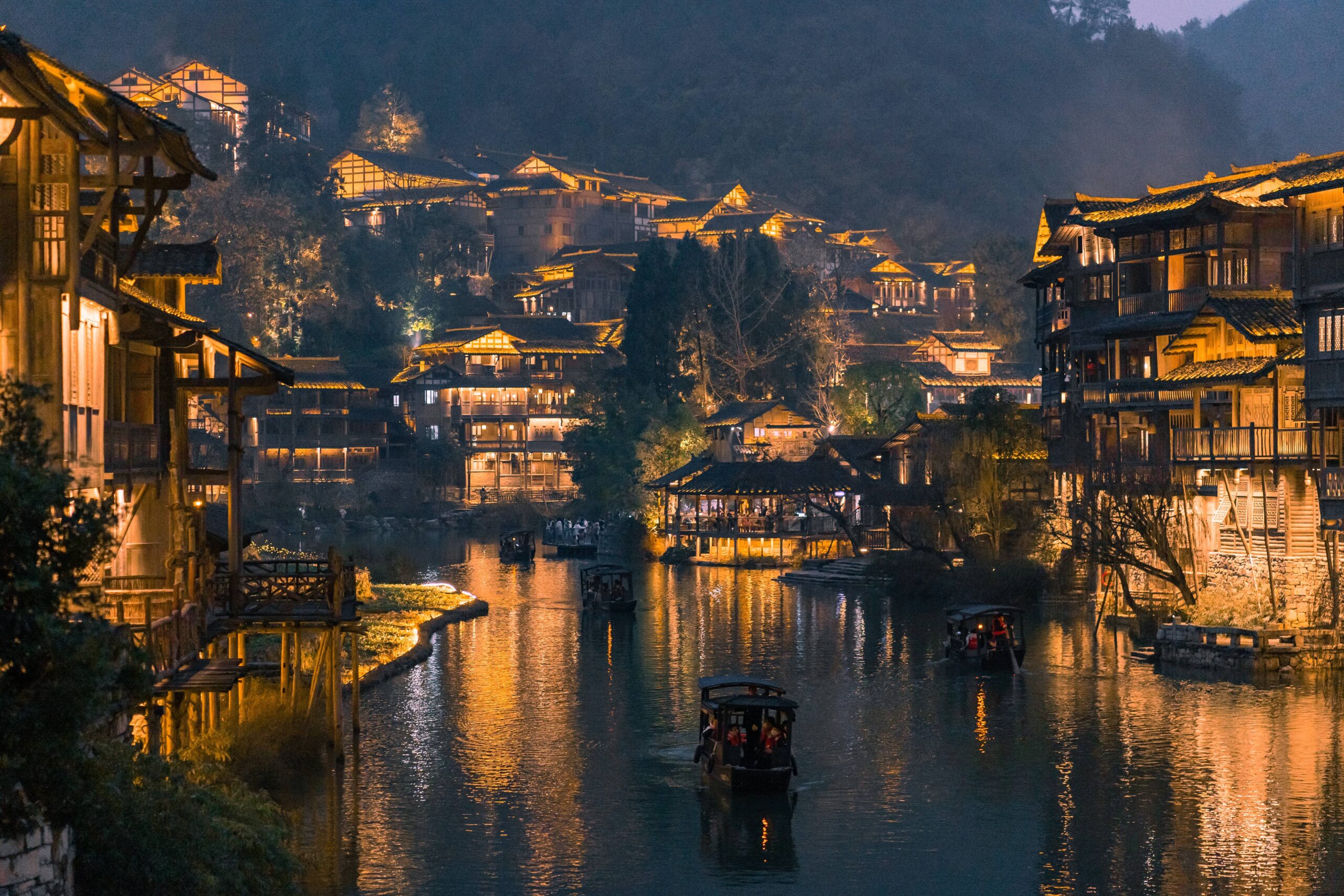 A scenic view of Xiu Jiang Ancient Cliff Tomb Group