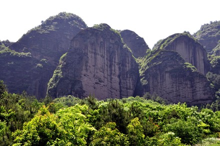 A scenic view of Xiu Jiang Ancient Cliff Tomb Group