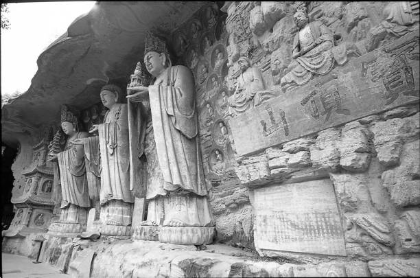 A scenic view of yagou_rock_carvings
