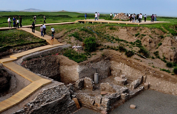 A scenic view of Yan Xiadu Ruins