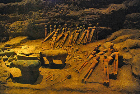 A scenic view of yangshan han dynasty tombs