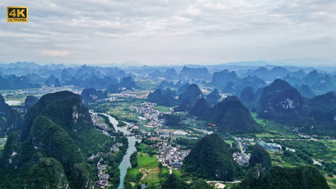 A scenic view of yangshuo scenic area