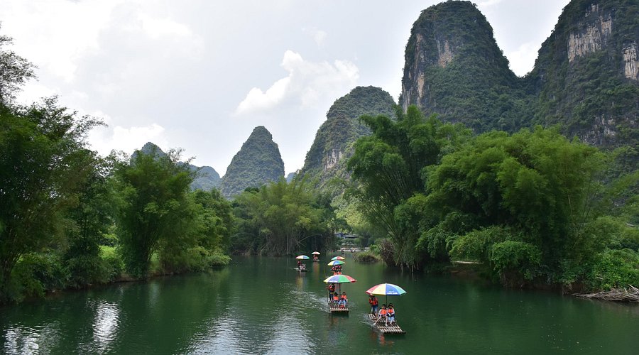 A scenic view of yangshuo scenic area