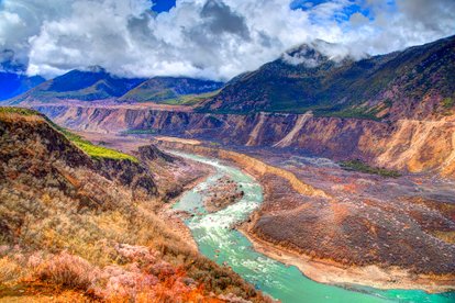 A scenic view of yarlung zangbo grand canyon