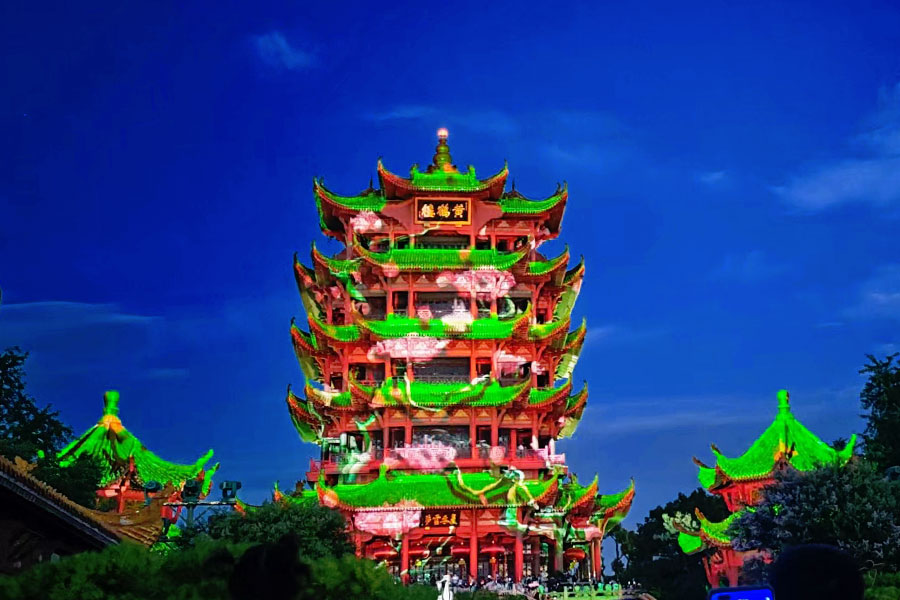 A scenic view of Yellow Crane Tower
