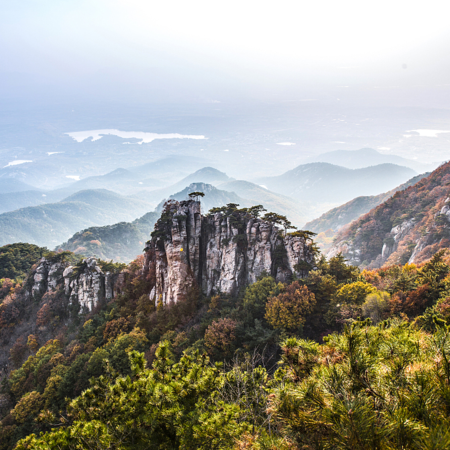 A scenic view of Yimeng Mountain