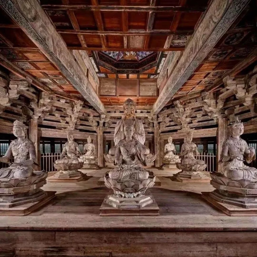 A scenic view of Yingxian Wooden Pagoda