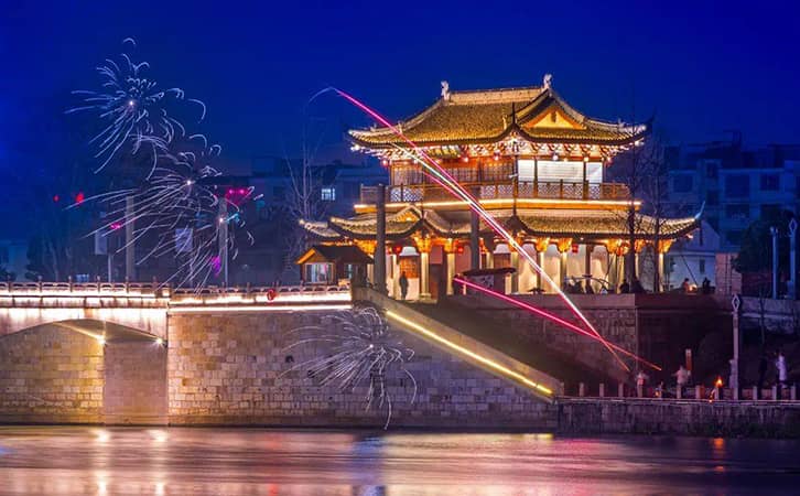A scenic view of yiwu ancient city