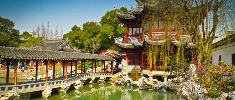 A scenic view of yu garden shanghai