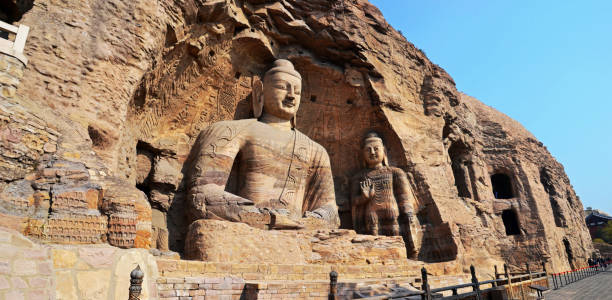 A scenic view of yungang grottoes