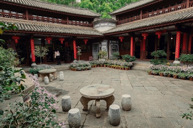 A scenic view of yunnan ethnic village