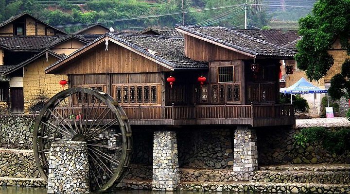 A scenic view of yunshuiyao ancient town