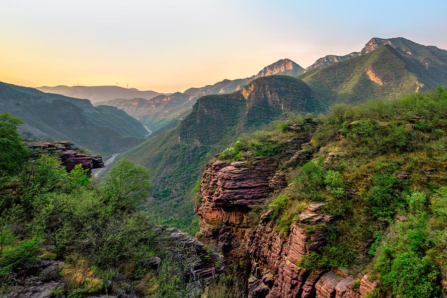 A scenic view of Yuntai Mountain